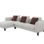 Mardi - Tweed Sectional Sofa With 3 Pillows - Maroon / Beige