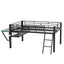 Gaming - Full Size Loft Bed With Desk, LED - Black