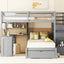 Bunk Bed With Desk, Drawers And Shelves