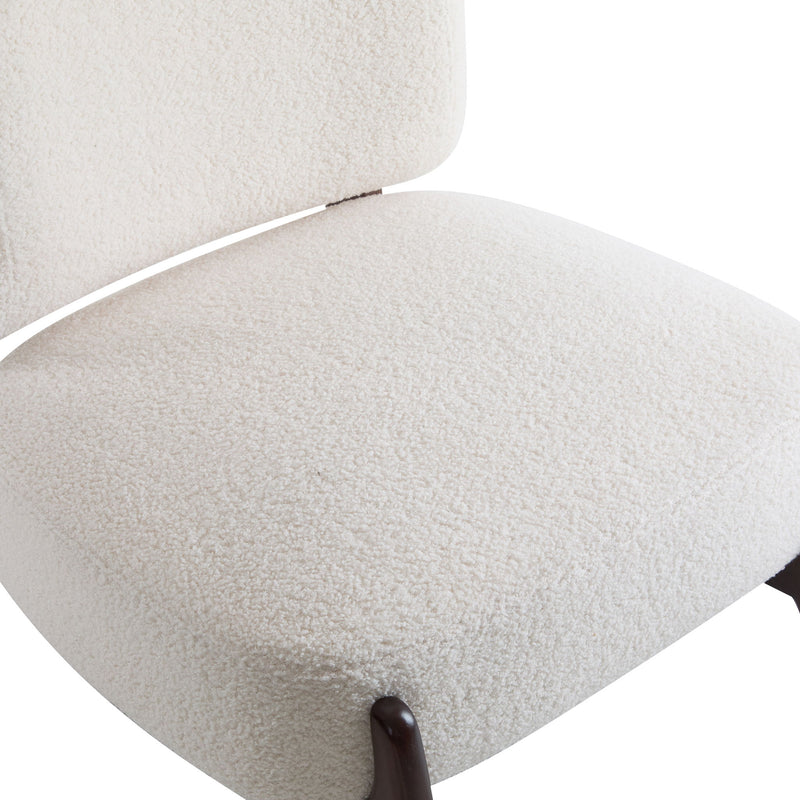 Modern Boucle Lounge Chair With Solid Wood Frame, Soft And Durable Boucle Upholstery - Beige