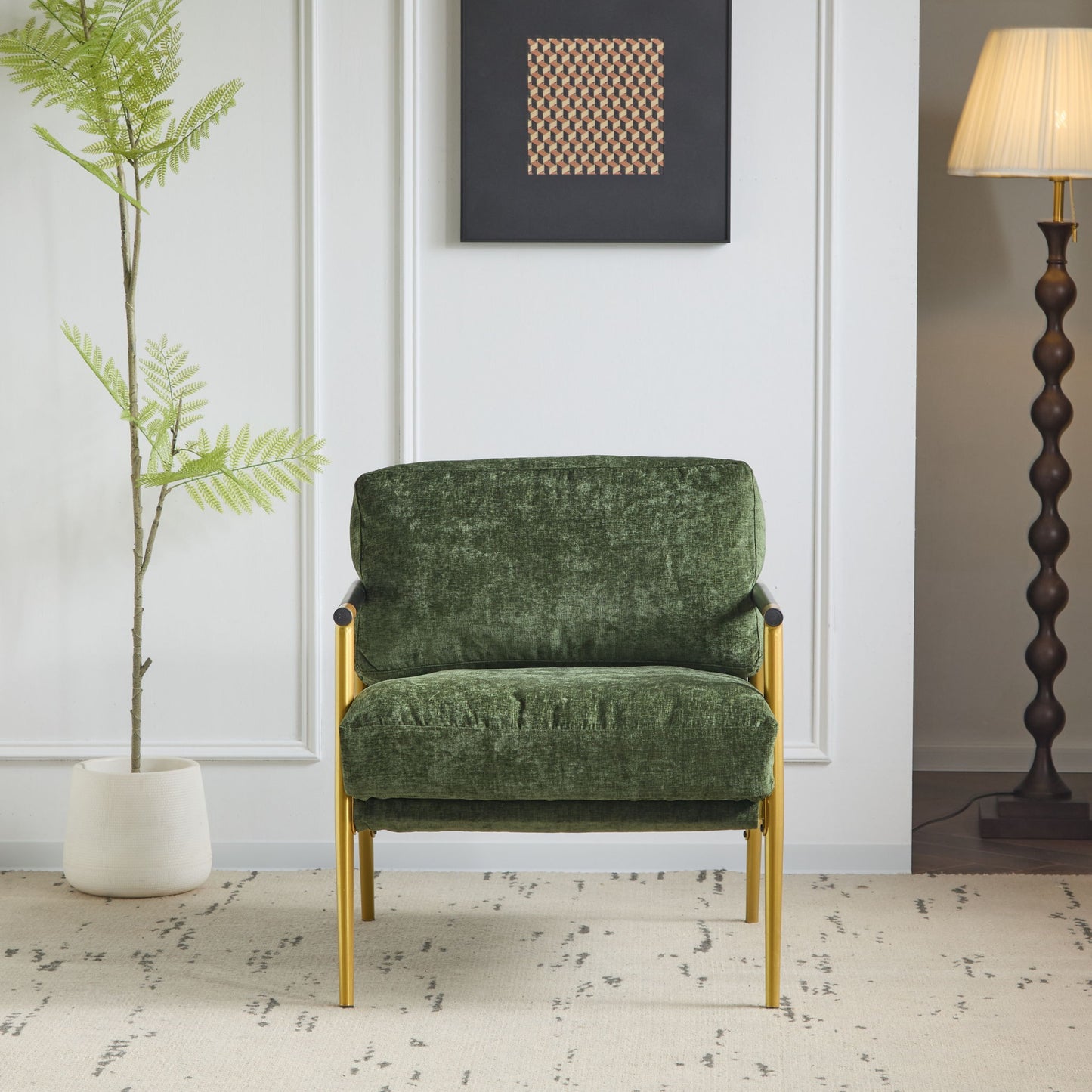 Modern Accent Chair With Cushions, Cozy Seating