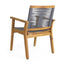 5 Piece Outdoor Dining Set With Table And Arm Chairs - Dark Gray / Light Teak / Teak