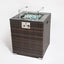 Propane Gas Square Fire Pit, Tile Tabletop With Beautiful Wicker Base For Outside