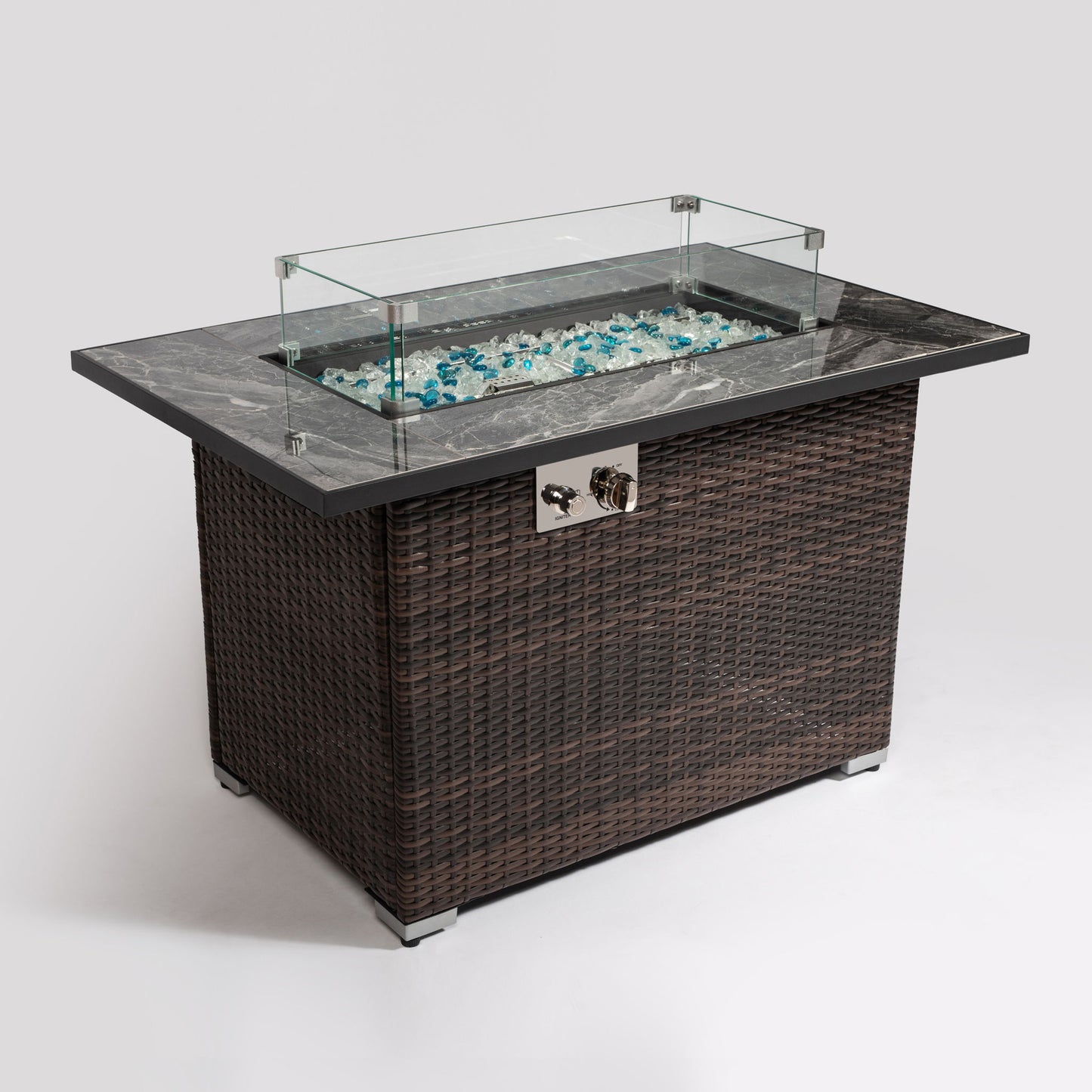 Outdoor Fire Pit Table, Propane Fire Table With - Espresso