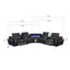 Nova - Sectional With Bluetooth Speaker, LED And Lifting Wine Cabinet