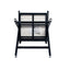 Woven Cane Plastic Backrest Bar Stool Foam Padded Fabric Seat & Durable Rubberwood Frame - Cream Gray