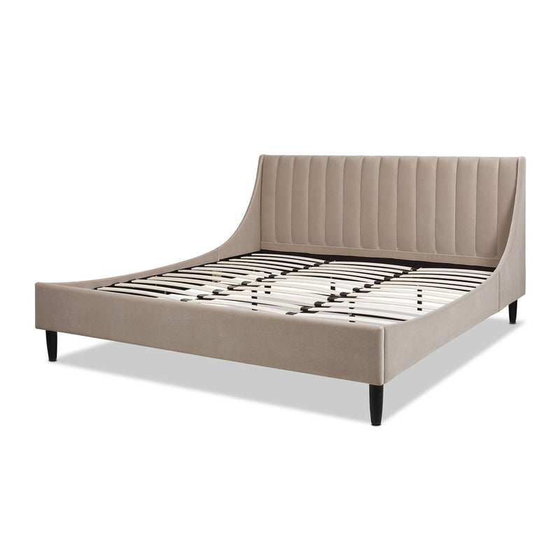 Aspen - King Vertical Tufted Headboard Platform Bed Set - Mink