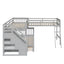 Solid L Shaped Bunk Bed With 3 Drawers, Ladder And Staircase