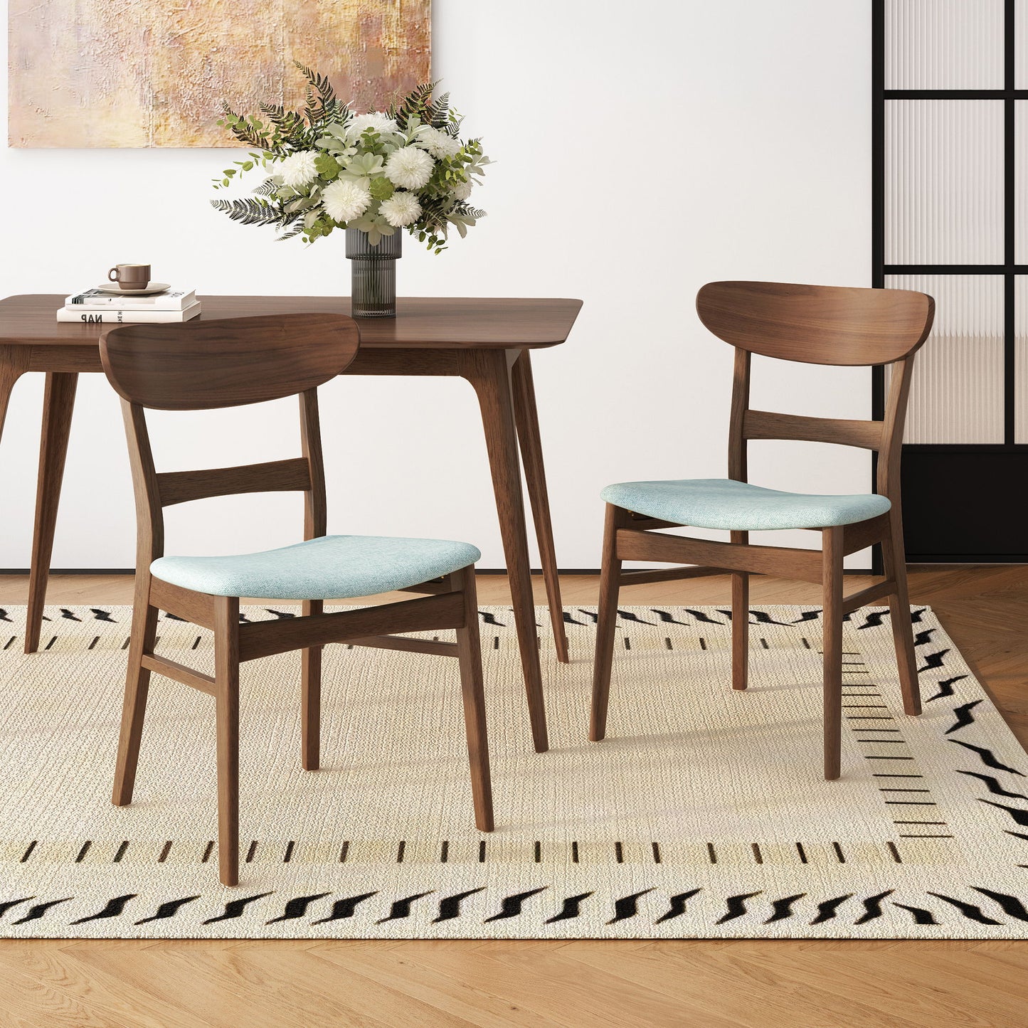 Modern Dining Chairs With Cushioned Seat (Set of 2)