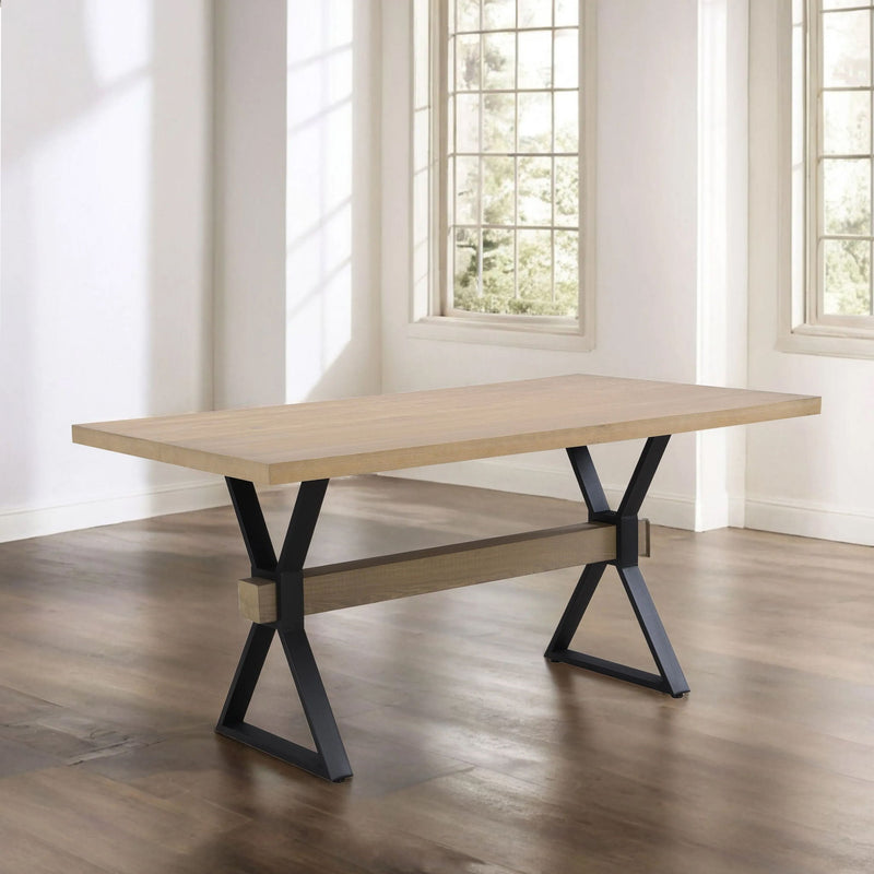 Elevated - Farmhouse Dining Table With X Shaped Legs - Light Ash