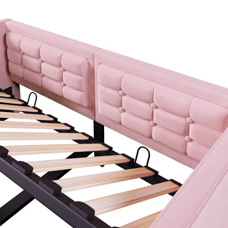 Upholstered Daybed With Hydraulic Storage And USB / Type - C Charging