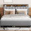 Upholstered Platform Bed With Storage Headboard, Trundle & 2 Drawers And A Set Of Sockets & USB Ports