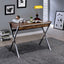 Callers - Weathered Writing Desk - Chrome / Oak