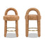 Penny - Round Arched Fully Upholstered Counter Stool (Set of 2) - Orange