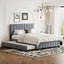 Platform UpholsteredBed With 2 Drawers And Twin Long Trundle