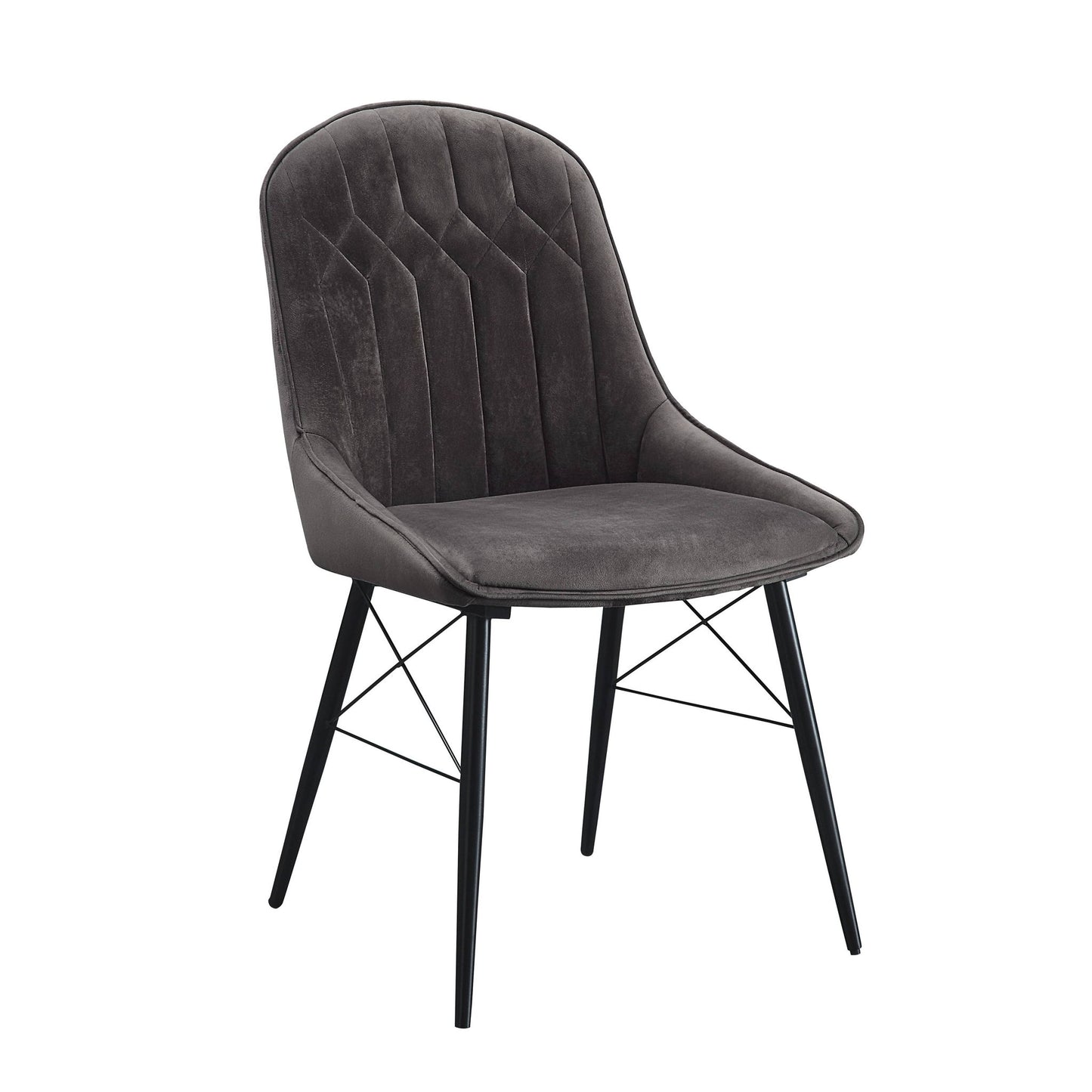 Abraham - Side Chair (Set of 2) - Black / Dark Gray