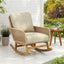 Contemporary Minimalist Wicker Rocking Chair With Soft Cushions