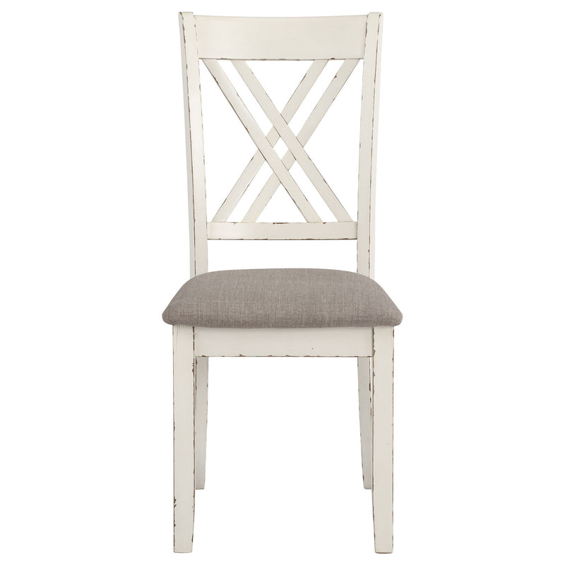 Ebers - 7 Dining Set With 2 Tone Upholstered Chairs - Vanilla White
