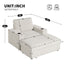 Oversized Chaise Lounge Indoor Rabbit Fur Sofa Bed With Storage Ottoman And Armrests Cup Holders With Deep Seat