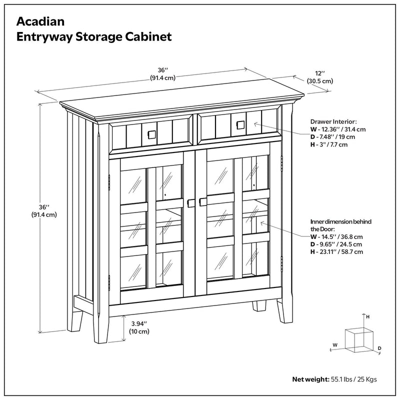 Acadian - Entryway Storage Cabinet - Brunette Brown