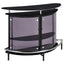 Strick & Bolton - Freestanding Glass Top Home Bar Wine Cabinet With Panels - Black