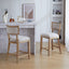 Upholstered Counter Height Bar Stools With Comfy Back (Set of 2)