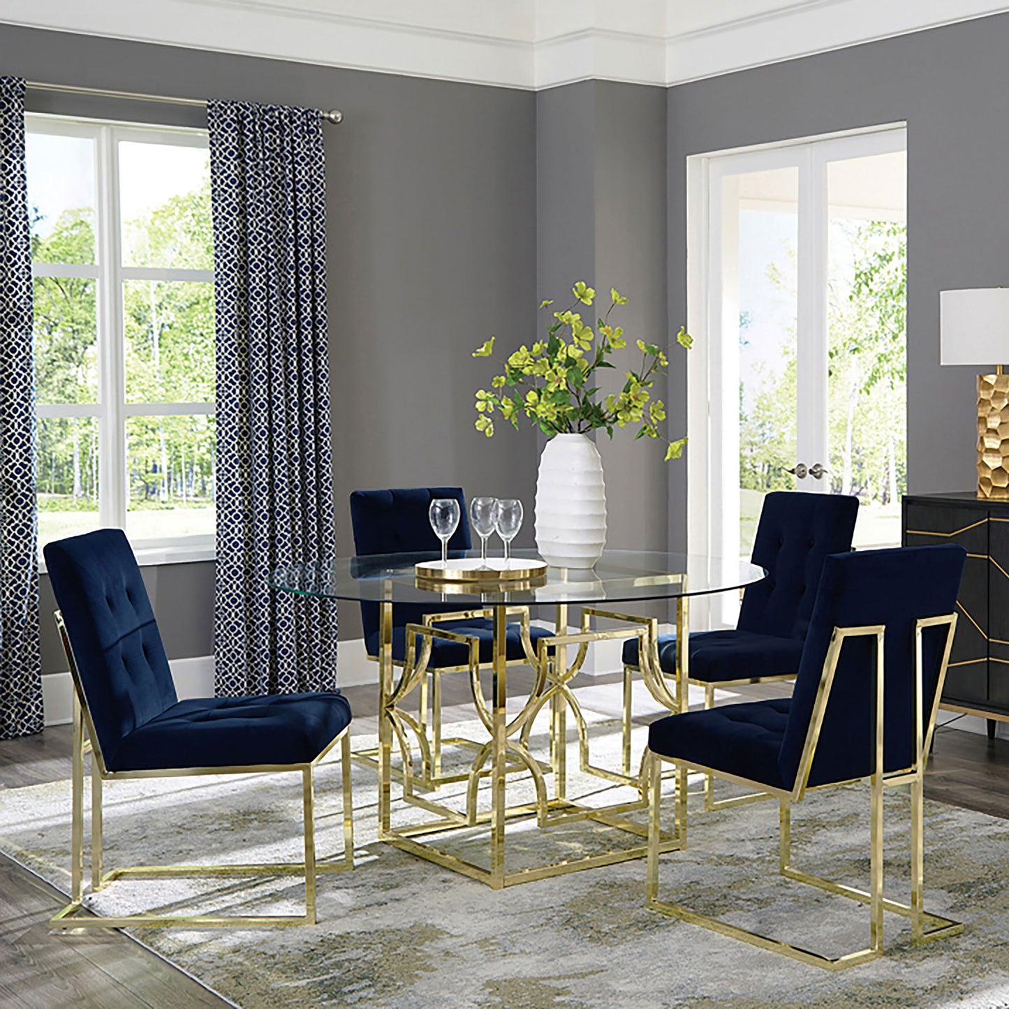 Tufted Back Upholstered Dining Chair (Set of 2)