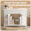 Bathroom Vanity & Sink, 6 Soft Close Drawers & Double Doors - White