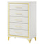 Chesney - 5 Drawer Chest With Trim - White