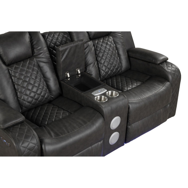 Benz - Power Reclining Loveseat & LED Lighting And Built In USB