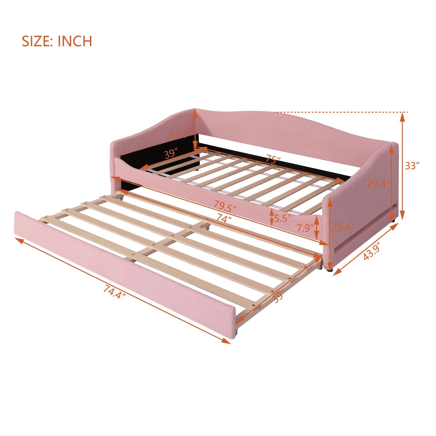 Design Upholstered Daybed With Light And Trundle