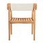 Creative Braided Acacia Wood Outdoor Dining Table And Chairs With Armrests (Set of 2) - Teak / White