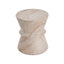 Outdoor / Indoor Lightweight Concrete Side Table With Travertine - Beige