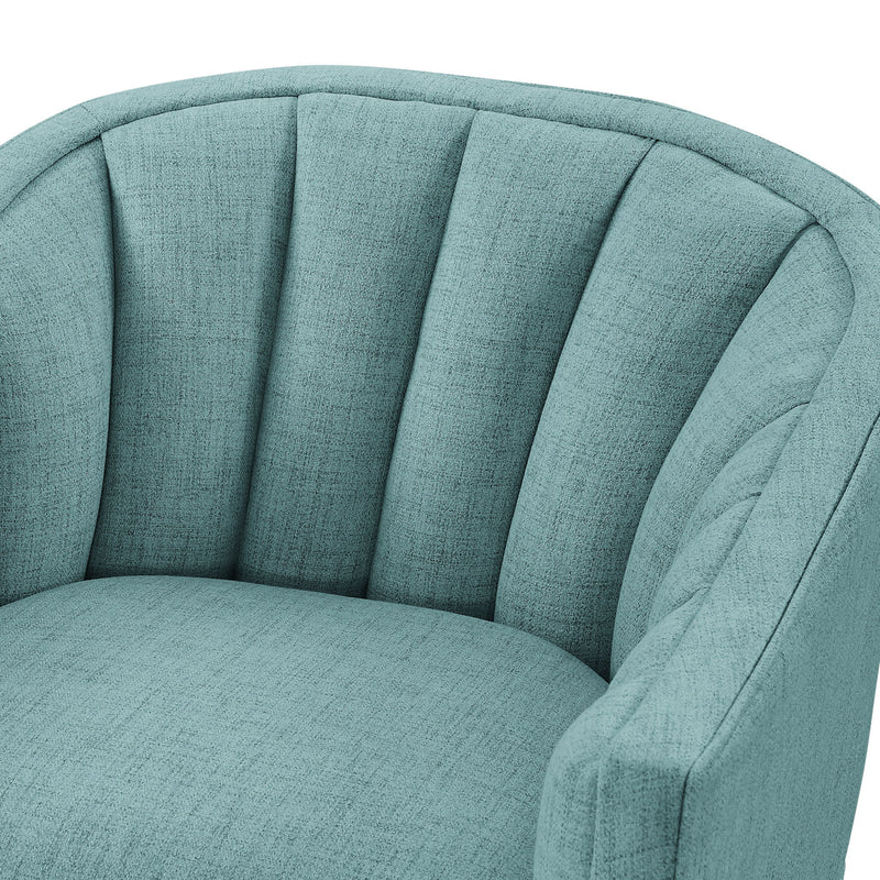 Solitude - Skirted Swivel Accent Chair With Hemp Like