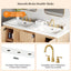 Double Sink Bathroom Vanity With Sinks, Soft Close Doors & 3 Drawers - Wood