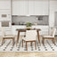 5 Piece Dining Set With Table And Upholstered Chairs - Light Beige / Walnut