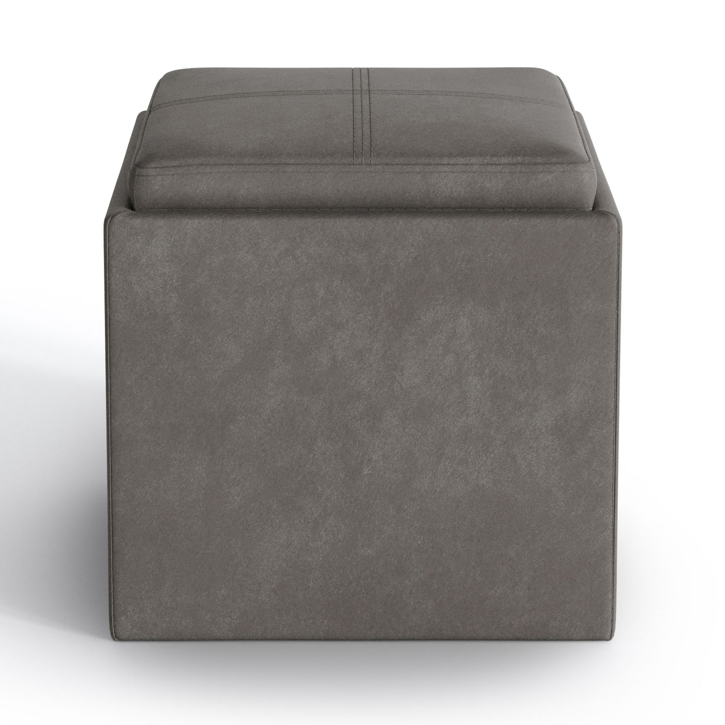Rockwood - Upholstered Cube Storage Ottoman With Tray