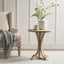 Accent Table Round Rustic Ash Veneer Reclaimed Wheat - Natural