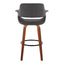 Vintage Flair - Mid Century Modern Fixed Height Barstool With Swivel With Round Footrest (Set of 2)