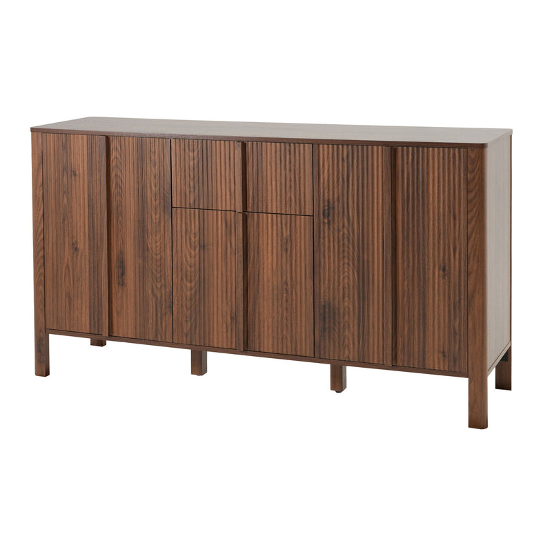 Colored Fluted Sideboard With 3 Doors And 1 Drawer