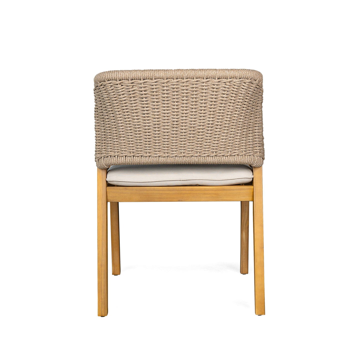 7 Piece Outdoor Dining Set With Table And 6 Chairs - Beige / Brown Mix / Light Teak / Teak