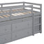 Loft Bed With Retractable Writing Desk And 4 Drawers, With Lateral Portable Desk And Shelves