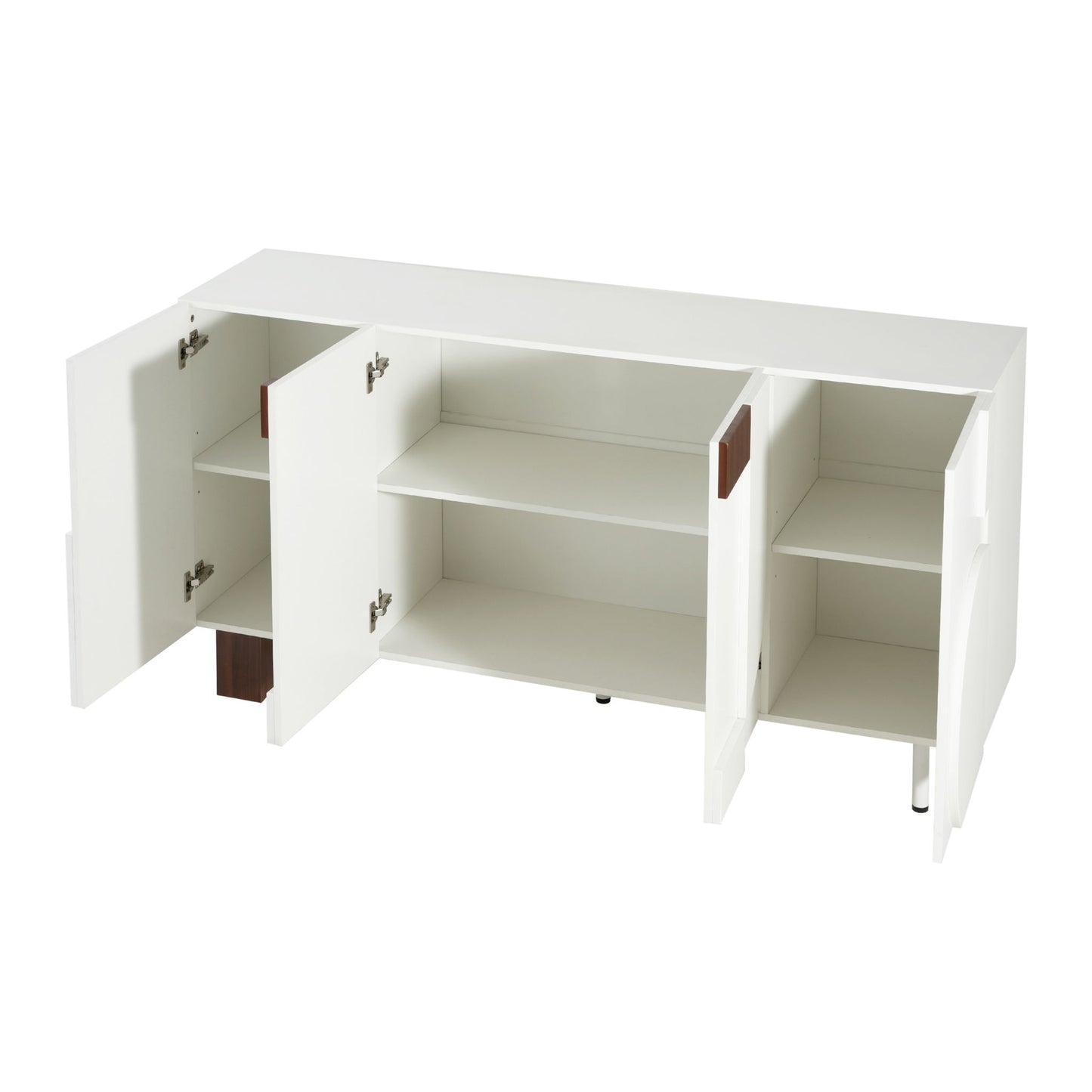 Sideboard Buffet Cabinet Wide Storage Unit With 4 Doors & Adjustable Shelves - White