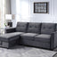 Hudson - Reversible Sleeper Sectional Sofa With Storage Chaise - Dark Gray