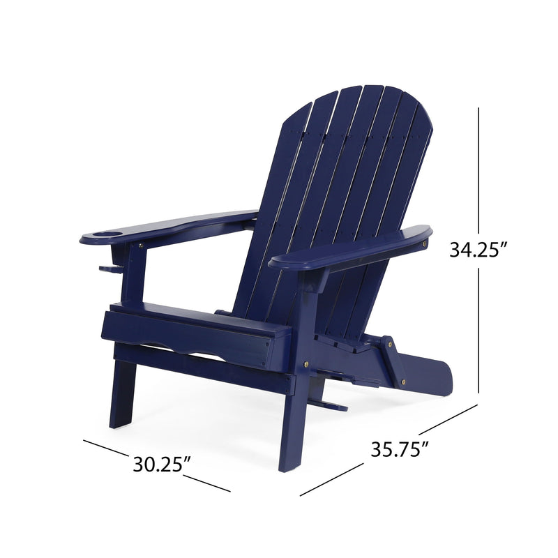 Zenithia - Outdoor Foldable Adirondack Chair With 2 Cup Holders