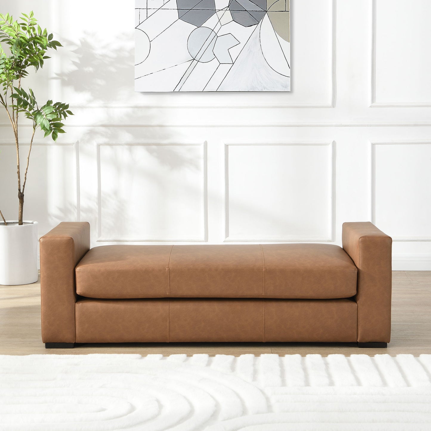Ottoman With Unique Armrest Design For Living Spaces