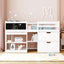 Low Loft Bed With Rolling Desk, Shelf And Drawers