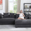 Naomi - 3 Piece Upholstered Sectional - Dark Gray