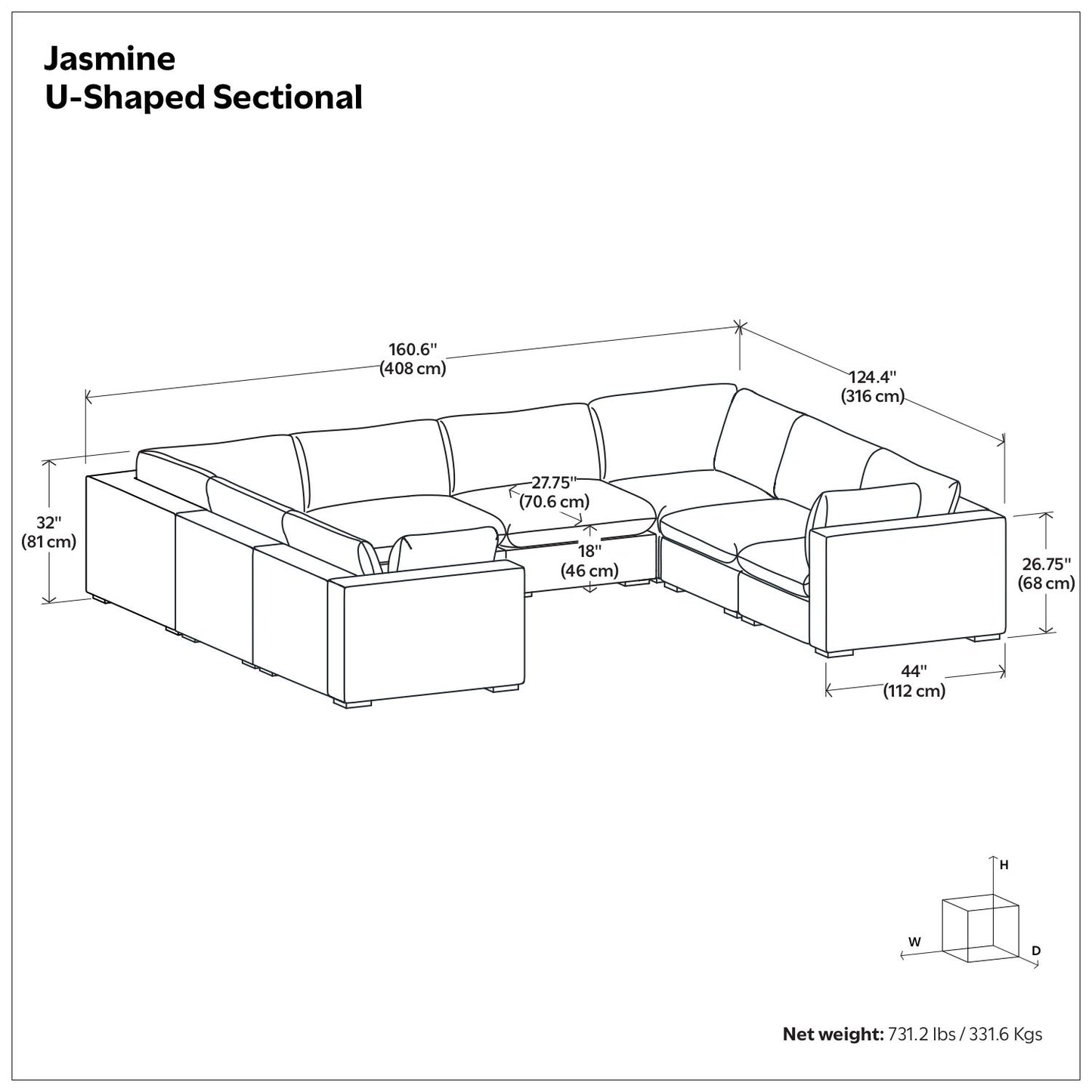 Jasmine - Handcrafted Sectional Sofa