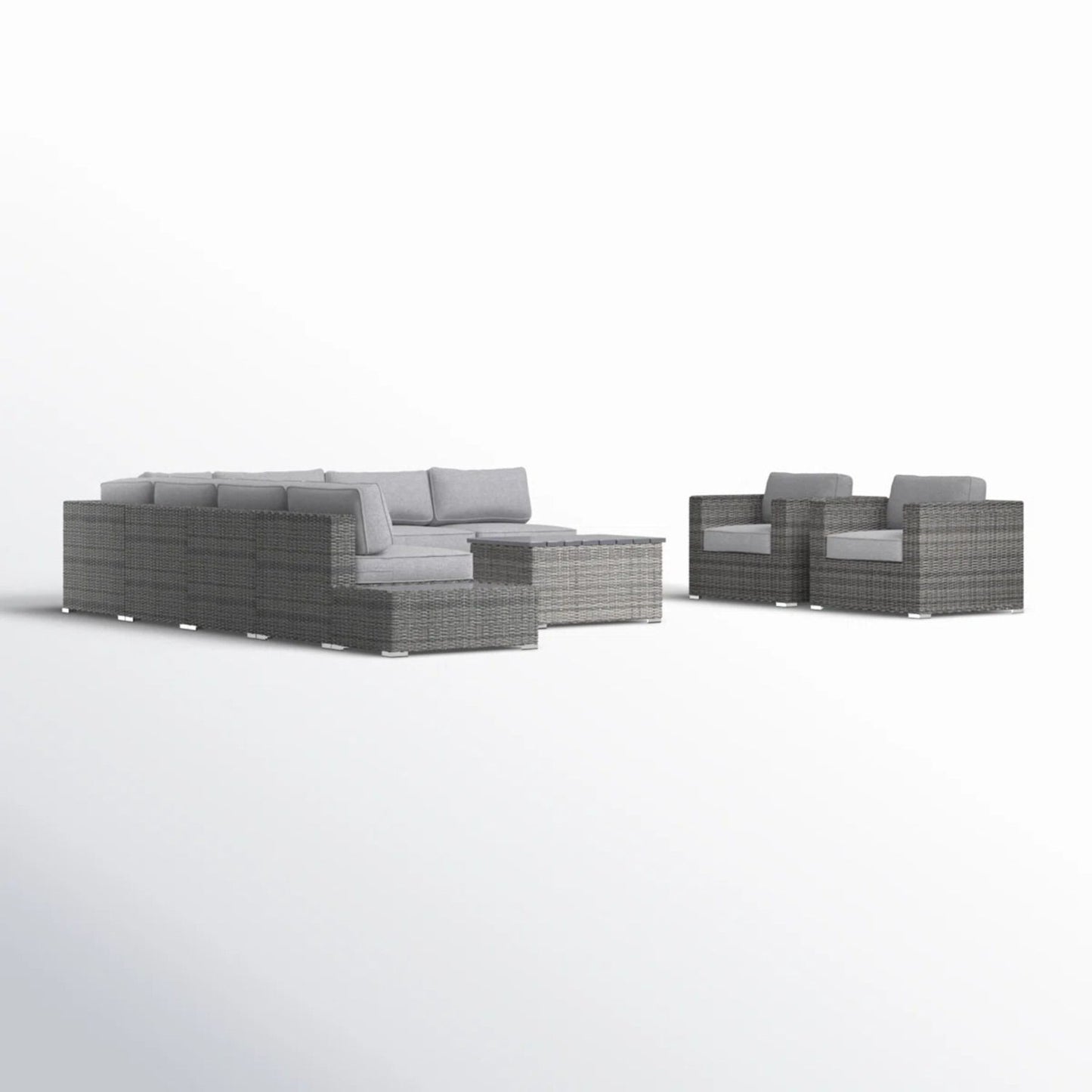 Wicker Sectional Seating Group With Cushions